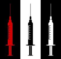 icône, seringue médicale de différentes couleurs. les avantages et les inconvénients de la vaccination. prévention de la grippe, lutte contre les infections virales vecteur