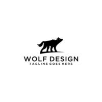 modèle de conception de logo de concept créatif de loup vecteur