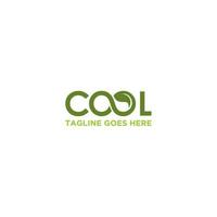 logo cool avec des feuilles en o. vecteur