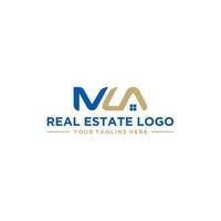 création de signe de logo immobilier maison initiale mla vecteur