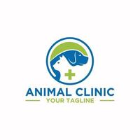 conception de signe de logo de clinique animale vecteur