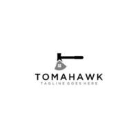 conception de signe de logo de tomahawk et de propriétés à la maison vecteur