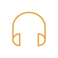 eps10 vecteur orange casque ou écouteurs icône d'art en ligne dans un style moderne simple et branché isolé sur fond blanc