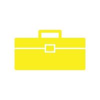 eps10 porte-documents vecteur jaune ou icône solide de boîte à outils dans un style moderne simple et branché isolé sur fond blanc