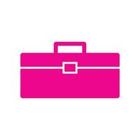 eps10 porte-documents vecteur rose ou icône solide de boîte à outils dans un style moderne simple et branché isolé sur fond blanc