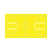 eps10 vecteur jaune icône de terrain de basket-ball dans un style moderne et branché simple isolé sur fond blanc