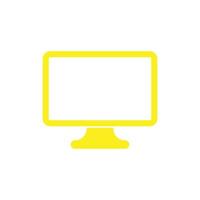 moniteur vectoriel jaune eps10 ou icône pc dans un style moderne simple et branché isolé sur fond blanc