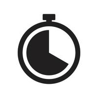 eps10 horloge vectorielle noire ou icône de chronomètre dans un style moderne simple et branché isolé sur fond blanc vecteur