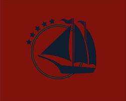 silhouette yacht logo vecteur