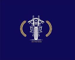 Fond bleu faites glisser l'image de l'icône du logo moto vecteur