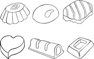 illustration vectorielle de l'icône sucrée et caramel. collection de symboles boursiers sucrés et culinaires pour le web. illustration vectorielle vecteur