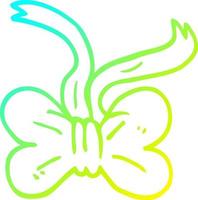 dessin de ligne de gradient froid noeud papillon de dessin animé vecteur