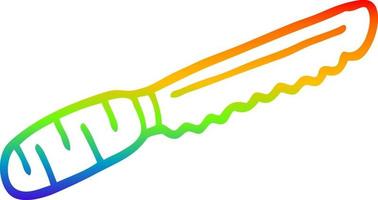 arc en ciel gradient ligne dessin dessin animé couteau à pain vecteur