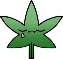 feuille de marijuana dessin animé ombré dégradé vecteur