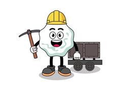 illustration de mascotte de mineur de chewing-gum vecteur