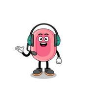 mascotte illustration de savon en tant que service client vecteur