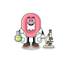 mascotte de savon en tant que scientifique vecteur