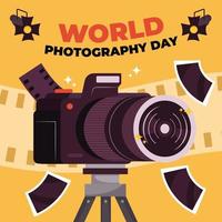 célébrer la journée mondiale de la photographie vecteur