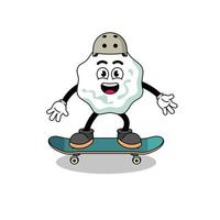 mascotte de chewing-gum jouant à une planche à roulettes vecteur