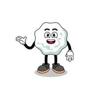 caricature de chewing-gum avec pose de bienvenue vecteur