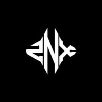conception créative de logo de lettre znx avec graphique vectoriel