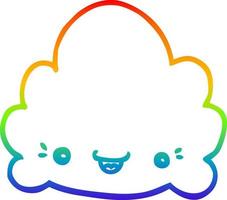 arc en ciel gradient ligne dessin dessin animé nuage vecteur