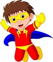 dessin animé enfant super-héros vecteur
