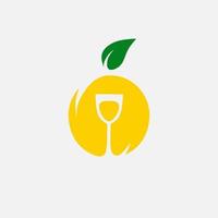 logo minimaliste citron. conception de vecteur d'espace négatif simple. isolé avec un fond doux.