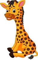 dessin animé mignon girafe vecteur