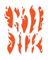 flammes rouges de différentes formes. ensemble de feux verticaux. collection d'illustrations vectorielles de divers éléments de feu isolés sur fond blanc. vecteur