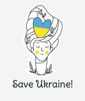 autocollants en faveur de l'ukraine, drapeau ukrainien avec jeu d'icônes de concept de prière pour l'ukraine. illustration vectorielle vecteur