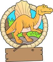 dinosaure préhistorique de dessin animé vecteur