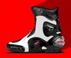 chaussures de course de moto vecteur