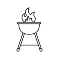 icône linéaire de gril de barbecue de bouilloire. illustration de la ligne mince. symbole de contour. dessin isolé de vecteur