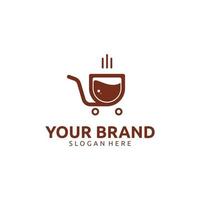création de logo de chariot de café vecteur