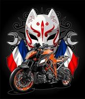 motos sur le drapeau français