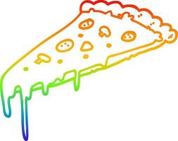 arc en ciel gradient ligne dessin dessin animé tranche de pizza vecteur