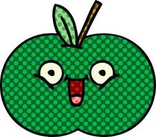 pomme juteuse de dessin animé de style bande dessinée vecteur