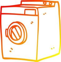 ligne de gradient chaud dessinant un sèche-linge de dessin animé vecteur