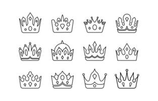 ensemble d'icônes de la couronne royale vecteur