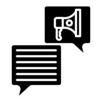 icône de glyphe de discussion vecteur