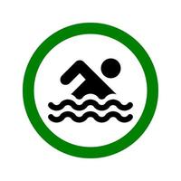 logo de signe de zone de baignade autorisée vecteur