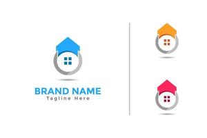 vecteur de conception de logo d'inspection de recherche à domicile. modèle de logo immobilier