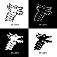 illustration de jeu d'icônes de dragon. vecteur de logo mythologie mascotte chinoise