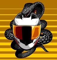 serpent noir et casque