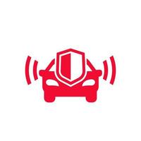 icône du système d'alarme de voiture sur blanc vecteur