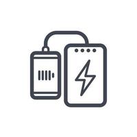 icône de smartphone de chargement de banque de puissance vecteur
