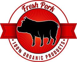 logo de porc silhouette pour les produits de porc vecteur