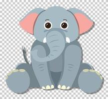 éléphant mignon en style cartoon plat vecteur