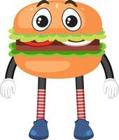 personnage de dessin animé mignon hamburger vecteur